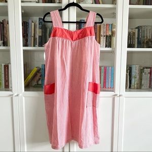 VTG Red and White Candy Stripe Muumuu House Dress